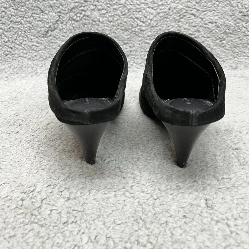 Liz Claiborne Cindy Shoes Womens 6.5 Suede Leather‎ Heels Black Slip On Corpcore